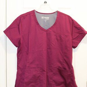 Womens Grey's Anatomy Scrubs Top Burgundy XL